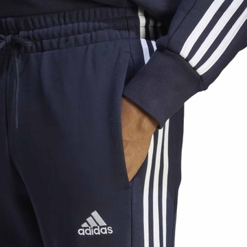 ADIDAS 3-STRIPES IC9406 SPODNIE MĘSKIE DRESOWE GRANATOWE BAWEŁNIANE 3 PASKI