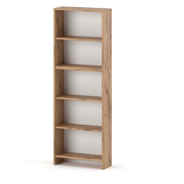 Книжный шкаф из дуба Вотан с 5 полками 60 см для книг, игрушек, офиса, гостиной