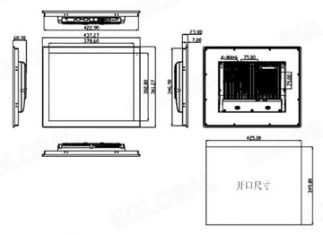 Промышленная панельная компьютер All-in-One EG-1501B AT/ATX COM LAN GPIO WIN