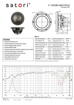 5-дюймовый среднечастотный динамик SB Acoustics SATORI MW13TX-8 / TeXtreme