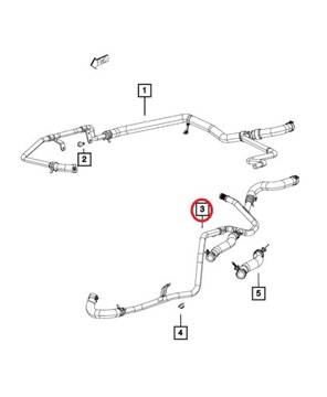 2014-23 DODGE CHALLENGER CHARGER OEM PŘÍVOD ZPÁTEČNÝ CHLADIČŮ 68195675AB