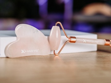 МАССАЖЕР ДЛЯ ЛИЦА ГУА ША МАССАЖЕР И РОЛИК УКРЕПЛЯЮЩИЙ ЛИФТИНГ HABYS УПАКОВКА