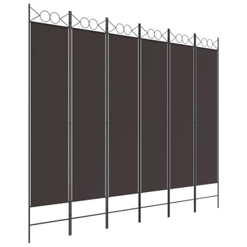 PARAWAN POKOJOWY DEKORACYJNY ŚCIANKA KOTARA 6-PANELOWY 240x200 cm BRĄZOWY