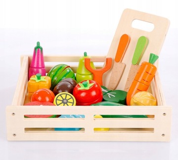 ДЕРЕВЯННЫЕ ОВОЩИ ФРУКТЫ ДЛЯ НАРЕЗКИ НА МАГНИТЕ XXL
