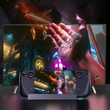 Адаптер HUB для Steam Deck USB-C USB-A HDMI RJ45 PD серый