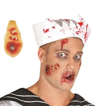 RANA BLIZNA Z ROBAKAMI HALLOWEEN ZOMBIE