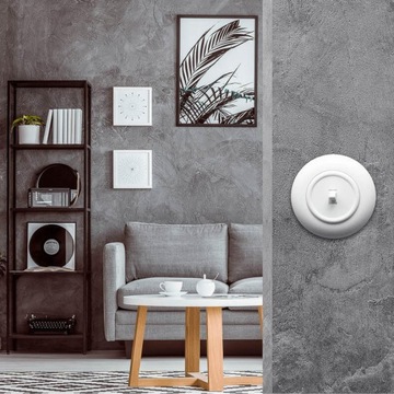 Выключатель одинарный с рамкой БЕЛЫЙ лофт ретро ПРЛ