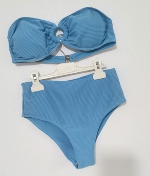 NOWY strój kąpielowy dwuczęściowy prążkowany bikini 36 s