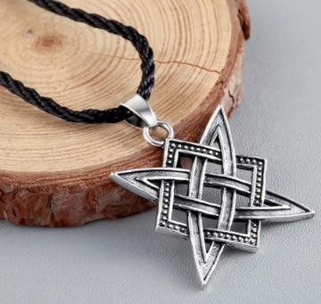 Wisiorek Runa Gwiazda Swaroga Wicca Amulet Wiking Srebrny Talizman