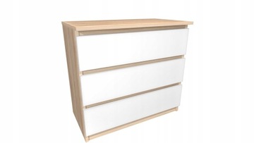 Komoda dąb sonoma, biały front 60x45 cm 3 szuflady