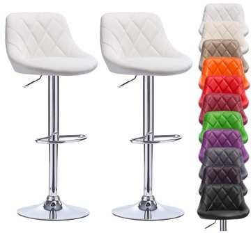2X PIKOWANE OBROTOWY REGULOWANY HOKER IMITACJI SKÓRY KUCHENNE LOFT KRZESŁA