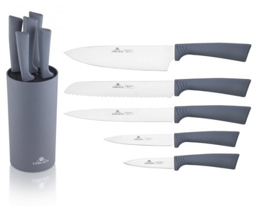 Набор из 5 ножей в блоке GERLACH Smart GREY.