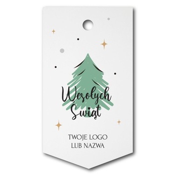 Świąteczne etykiety metki produktowe z LOGO firmy