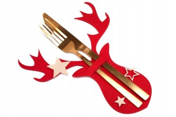 Рождественские чехлы для столовых приборов, красный футляр, 6 шт., вечеринка с оленями