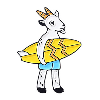 Przypinka Metal Koza Z Deską Surfingową Surf