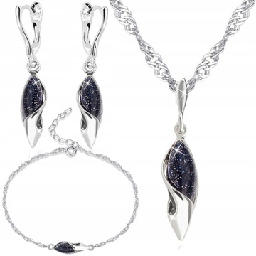 СЕРЕБРЯНЫЙ НАБОР УКРАШЕНИЙ С Родиевым покрытием NIGHT OF CAIRO