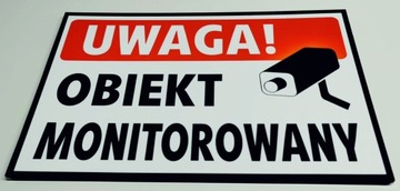 TABLICA ostrzegawcza informacja TEREN MONITOROWANY