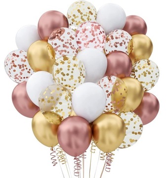 BALONY z KONFETTI PIĘKNE DUŻE BŁYSZCZĄCE - 25szt