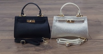 Итальянская элегантная кожаная сумка-мессенджер Vera Pelle, розовая сумка