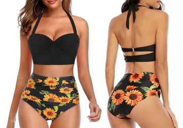 STRÓJ KĄPIELOWY BIKINI PLUS SIZE KWIATY S-5XL