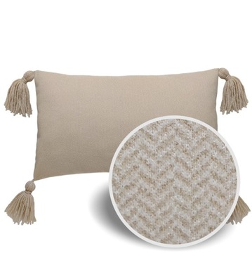 POSZEWKA dekoracyjna Boho jodełka beż chwost 30x50 ASTO deco