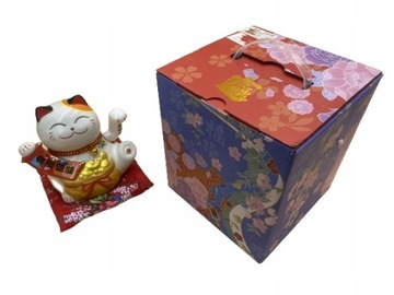 Japoński Kot Maneki-Neko Szczęścia Porcelana 16cm