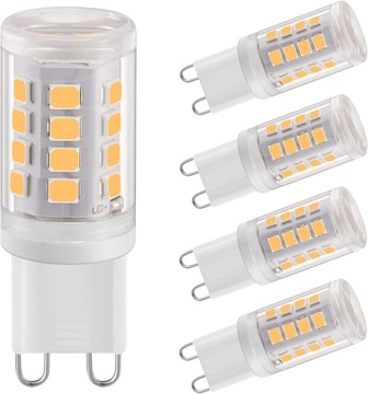 Żarówki LED G9 2 W ciepłe białe 2700 K, kąt świecenia 360°, 5 sztuk