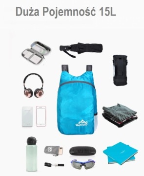 легкий, водонепроницаемый, складной карманный рюкзак, 15 л.