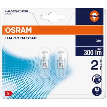 2x Żarówka Halogenowa KAPSUŁKA G4 20W 12V OSRAM