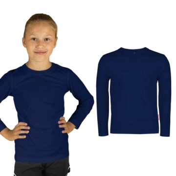 BLUZKA DZIECIĘCA BAWEŁNIANA DŁUGI RĘKAW KOSZULKA GŁADKA LONGSLEEVE 116