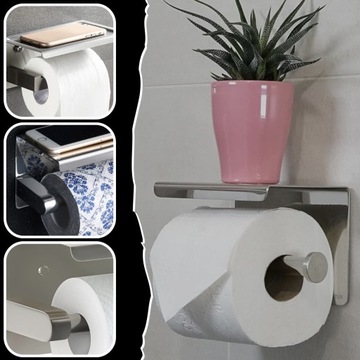 ДЕРЖАТЕЛЬ ДЛЯ ТУАЛЕТНОЙ БУМАГИ С ПОЛКОЙ ДЛЯ ТЕЛЕФОНА ХРОМИРОВАННАЯ ВЕШАЛКА LOFT WC