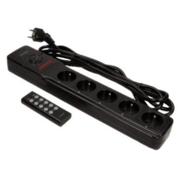 Удлинительный кабель 5 розеток 2P+Z, с беспроводным управлением, кабель 3х1,5 мм², длина