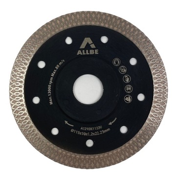 АЛМАЗНЫЙ ДИСК ДЛЯ ГОНЧАРНЫХ РАБОТЫ 115Х1,2Х10Х22,2ММ ALLBE