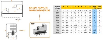UCHWYT TOKARSKI 4 SZCZĘKOWY AXON 250mm DIN 6350