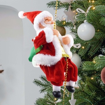 Электрический Дед Мороз на цепочке с бусинами. Забавное новогоднее украшение.