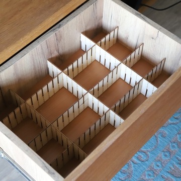 ORGANIZER Z DREWNA DO SZUFLAD 43x10CM SEPARATOR x2