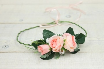 Гребень для волос маленькая розочка ЛОСОСЬ подружка невесты на свадьбу