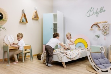 Babylike Кресло-качалка + ступеньки + серая подушка 85 см МДФ