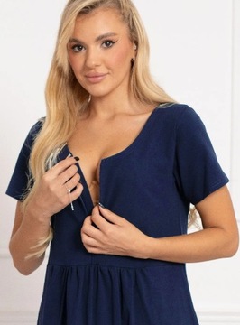 KOSZULA NOCNA CIĄŻOWA DO KARMIENIA Z KIESZENIAMI NA ZAMEK FORMOMMY M