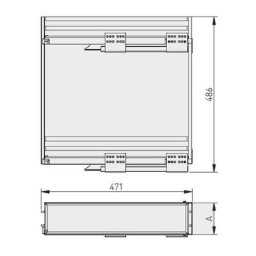 GTV MOVIX PRO 15 150 2р грузовая корзина, левая сторона, хром+антрацит, полное дно