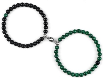 Moda Para Bransoletka magnetyczna Vintage Natural Lava Stone Koraliki