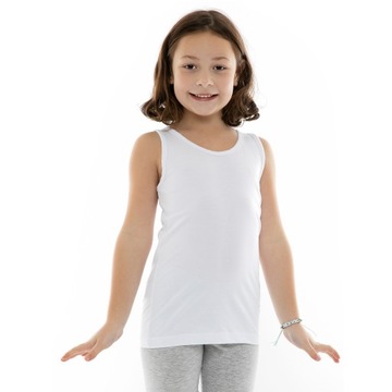 PODKOSZULKA DLA DZIEWCZYNKI NA RAMIĄCZKACH SZEROKICH BIAŁA TOP 164