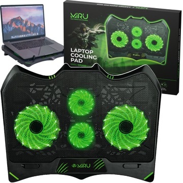 ОХЛАЖДАЮЩАЯ ПОДСТАВКА ДЛЯ НОУТБУКА 15,6 ДЮЙМА, ЧЕРНАЯ, РЕГУЛИРУЕМАЯ ПОДСТАВКА С СВЕТОДИОДНОЙ СВЕТОДИОДНОЙ ПОДДЕРЖКОЙ И USB