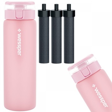 Butelka Filtrująca Wessper ActiveMax Clarti Glass 0,7l + 3x filtr węglowy