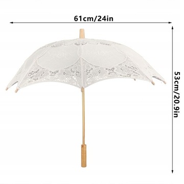 ЗОНТ СОЛНЕЧНЫЙ С КРУЖЕВНОЙ ВЫШИВКОЙ 61СМ