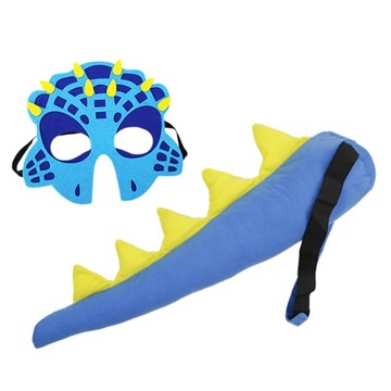 .Dinosaur Tail Sets Kids Dragon Costume Cosplay Halloween Dinosaur Blue