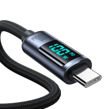 КАБЕЛЬ USB-C / USB-C 100 Вт, 1,2 м СО СВЕТОДИОДНЫМ ДИСПЛЕЕМ JOYROOM