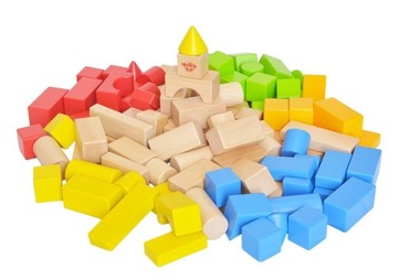 Tooky TOY Деревянные разноцветные кубики F