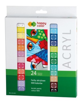 Farby akrylowe Happy Color Hobby, 24 kolory