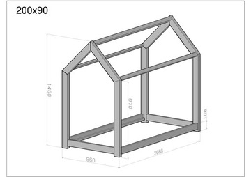 Односпальная кровать для дома – STAR – Дерево 200x90см